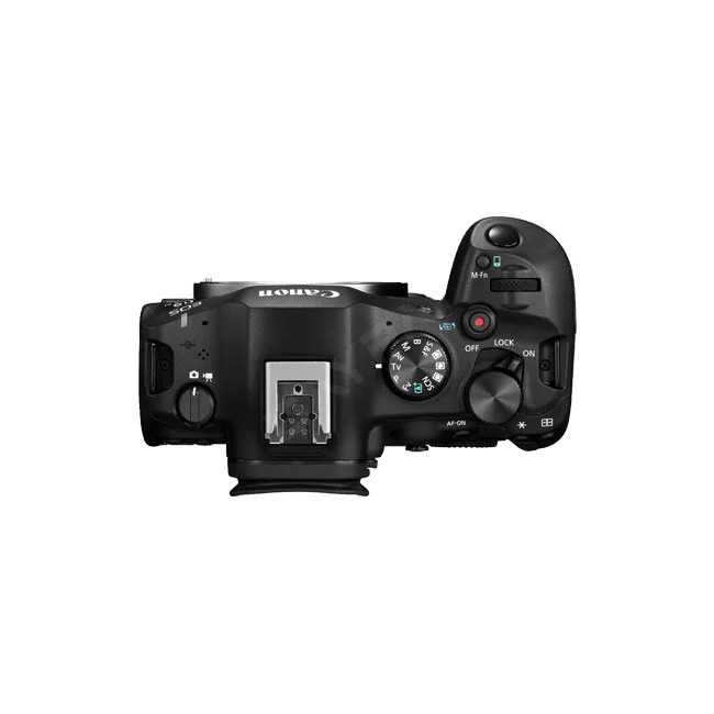 Canon EOS R8 相機頂部視角,展示轉盤與按鍵配置,提供給尋找相機出租與器材出租服務的專業攝影師參考。