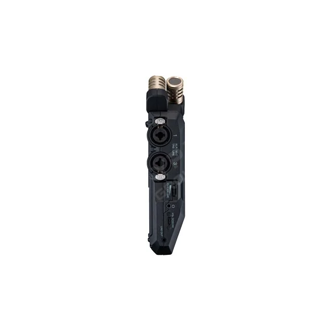 Zoom H6essential 側面 XLR/TRS 複合式輸入孔與實體按鍵