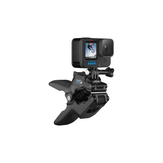 GoPro Jaws 軟管鯊魚夾安裝運動相機示意
