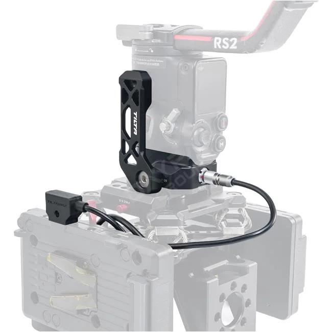 Tilta Ronin Power Plate 安裝於 DJI 穩定器與連接線材細節