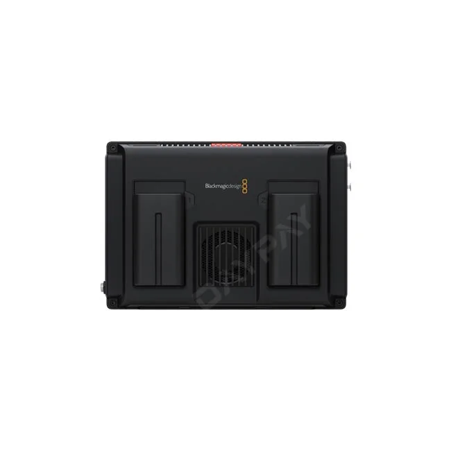 Blackmagic Video Assist 7” 12G HDR 背面電池插槽與散熱風扇