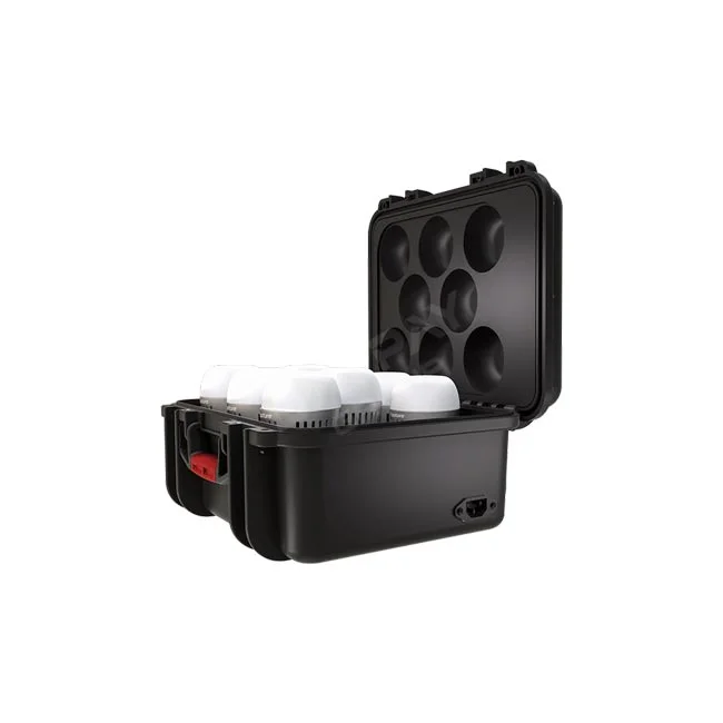 Aputure Accent B7c 8-Light Kit 專用充電手提箱與燈泡收納狀態