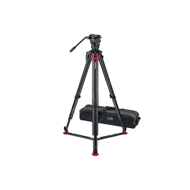 Sachtler aktiv8 flowtech75 Kit 三腳架正面與隨附提袋